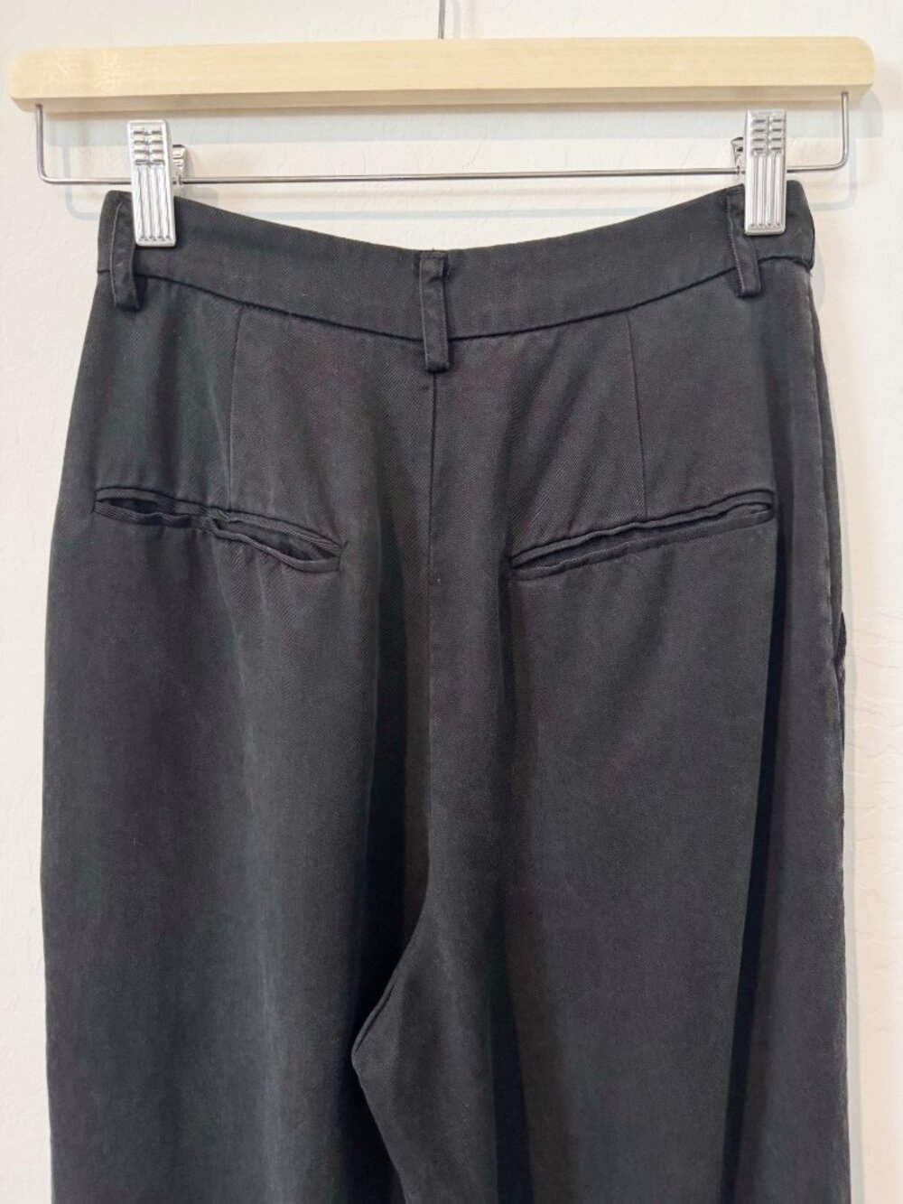 Reformation PETITE Mason Wide Leg Trouser Pants Short Relaxed Fit Faded Black 0 - Picture 11 of 13